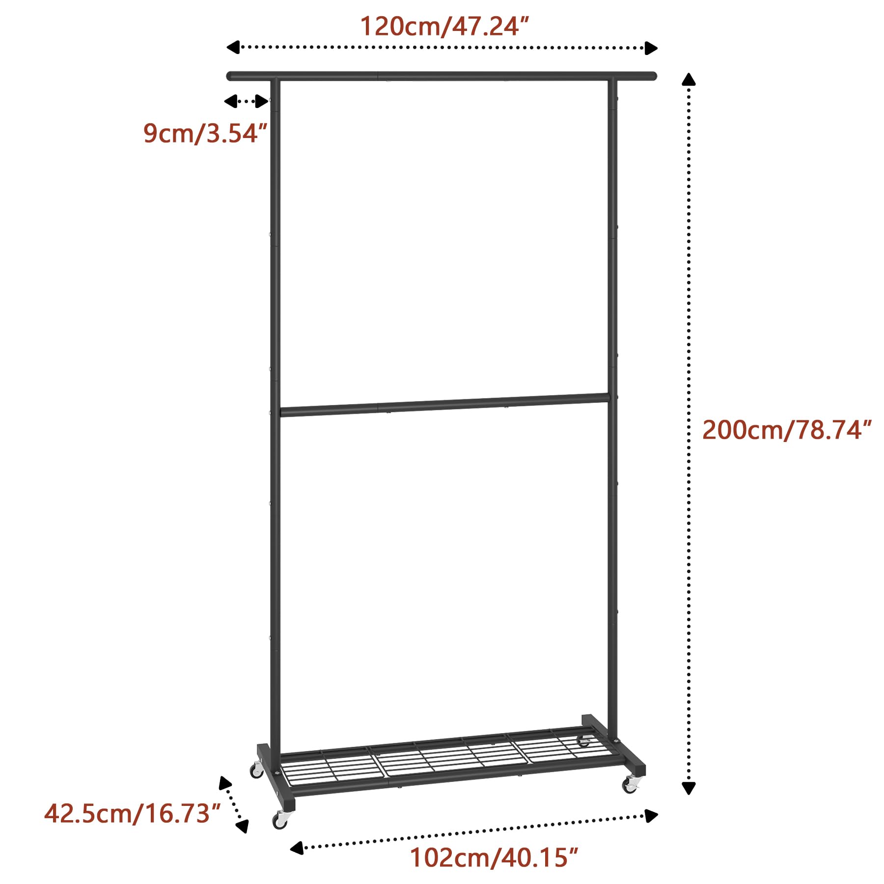 Bottom mesh storage on the Sywhitta rack for shoes or boxes.