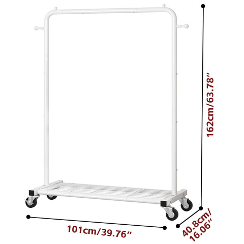 Sywhitta clothing rack assembly manual and labeled parts for simple setup.