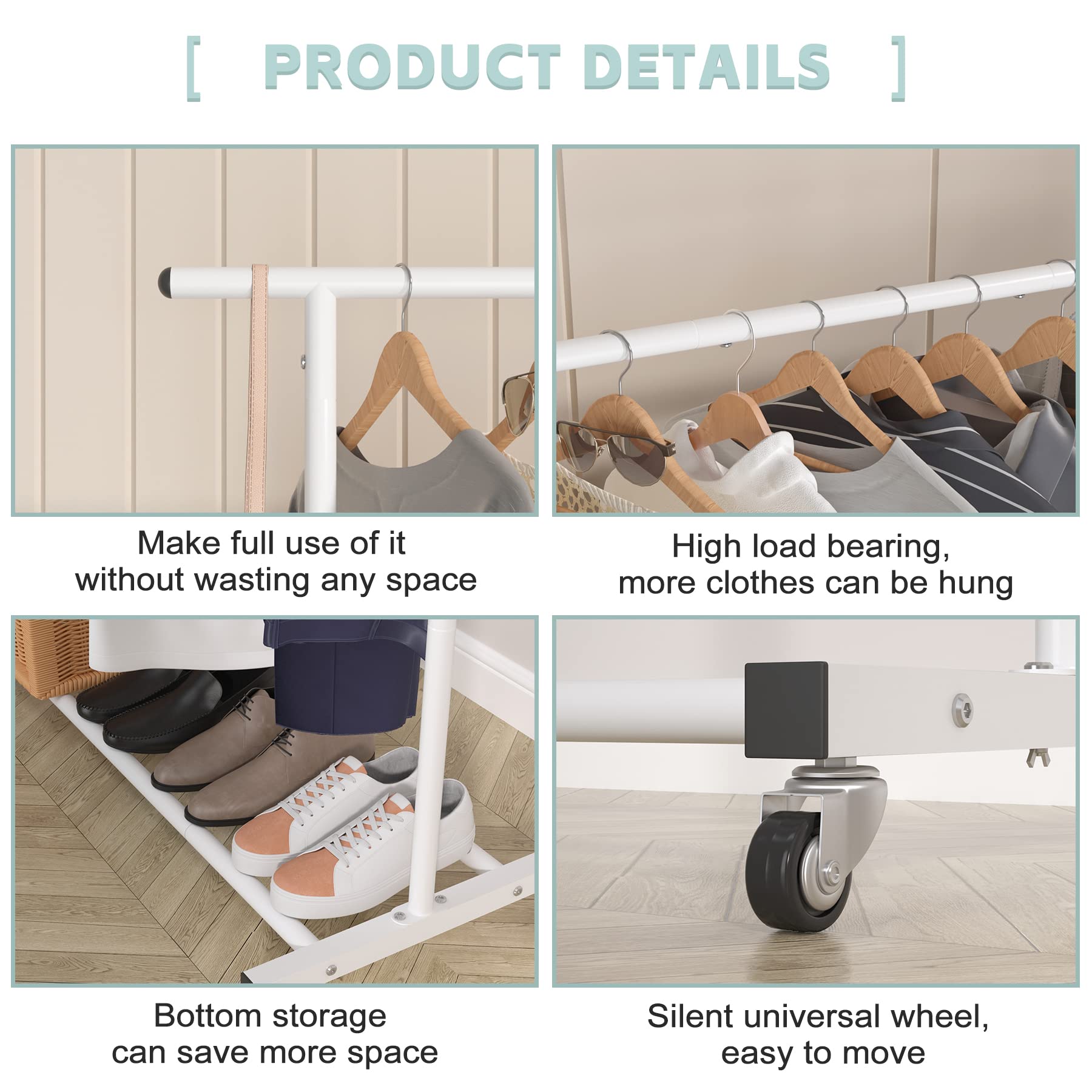 Sywhitta Double Rod Clothing Rack assembly in minutes with included tools.