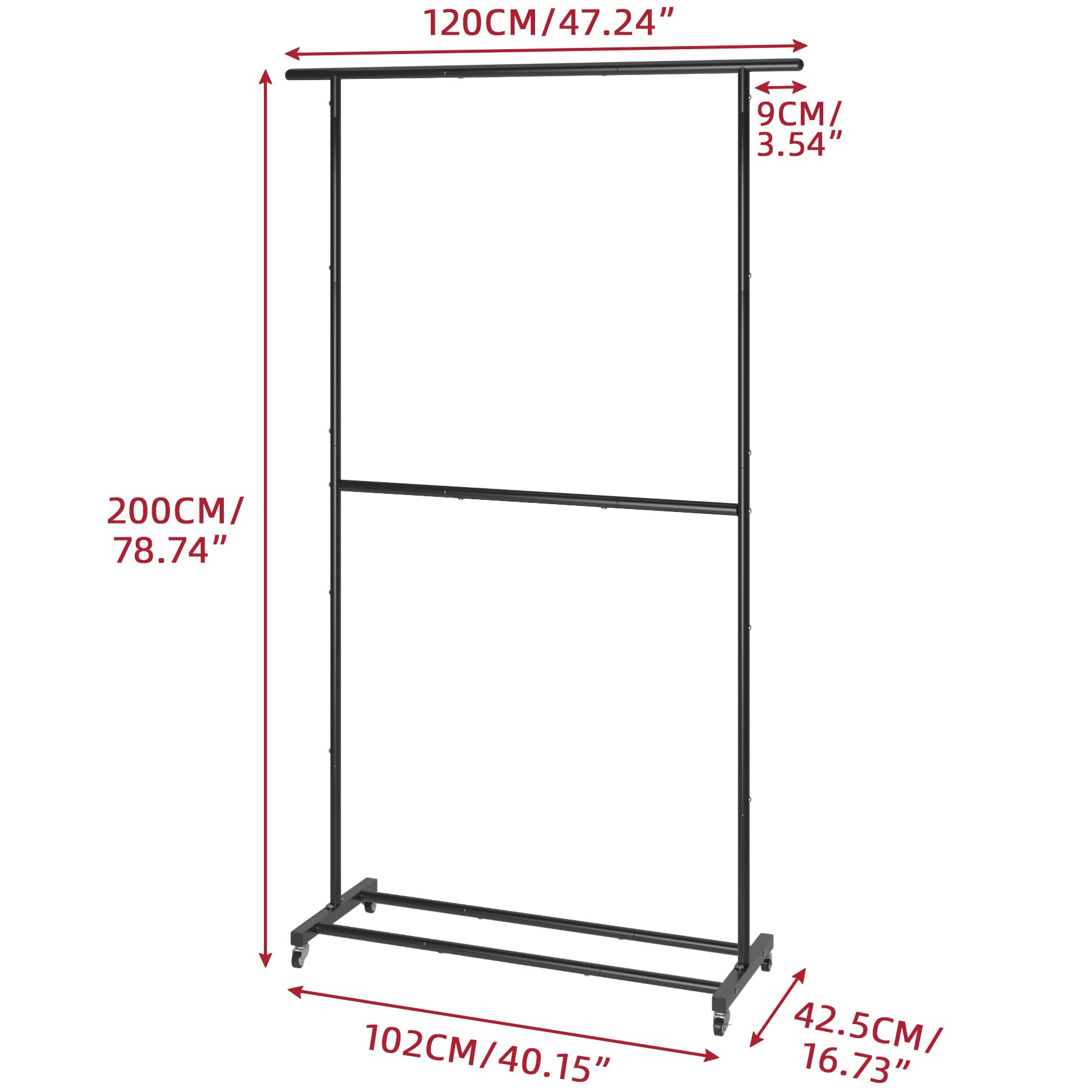 Sywhitta garment rack adjustable height to fit different garments