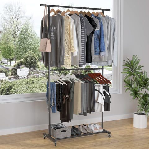 Sywhitta garment rack bottom shoe storage for organized footwear