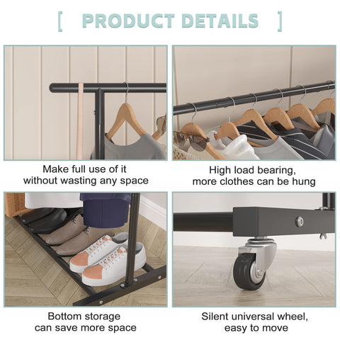 Sywhitta garment rack dimensions reveal a spacious storage footprint