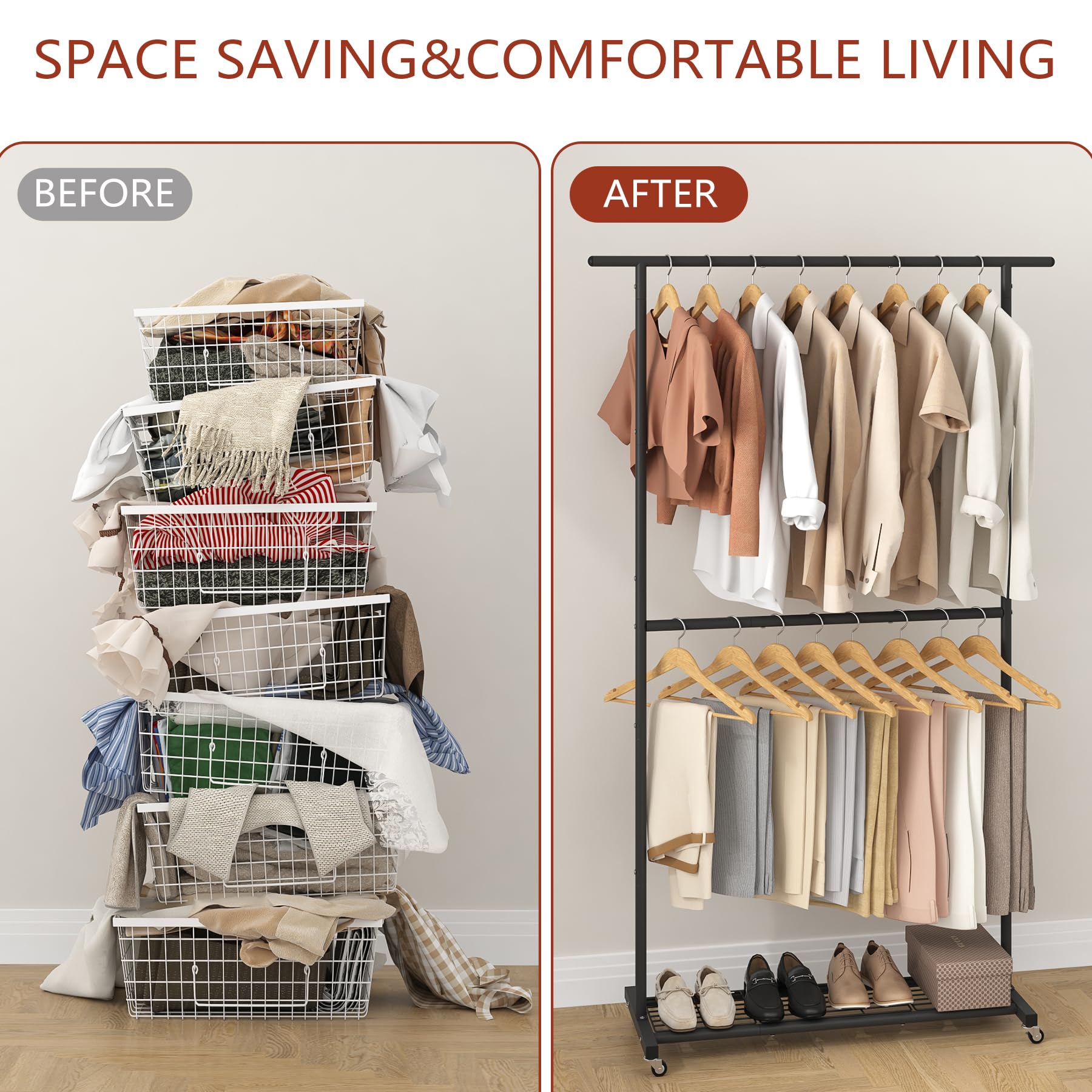 Easy assembly with included tools for the Sywhitta garment rack.
