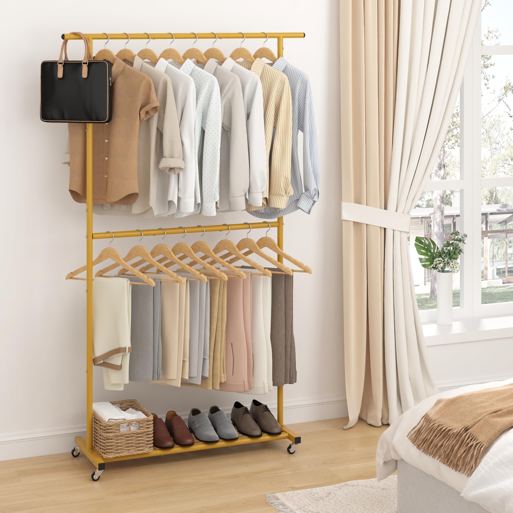 Sywhitta top hanging area accommodates coats, dresses, and shirts.