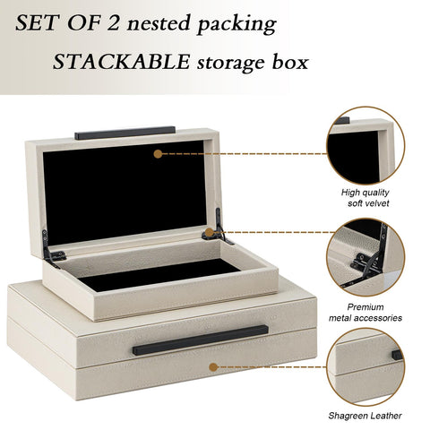 SYYSY beige shagreen interior with velvet lining, protects valuables from scratches.
