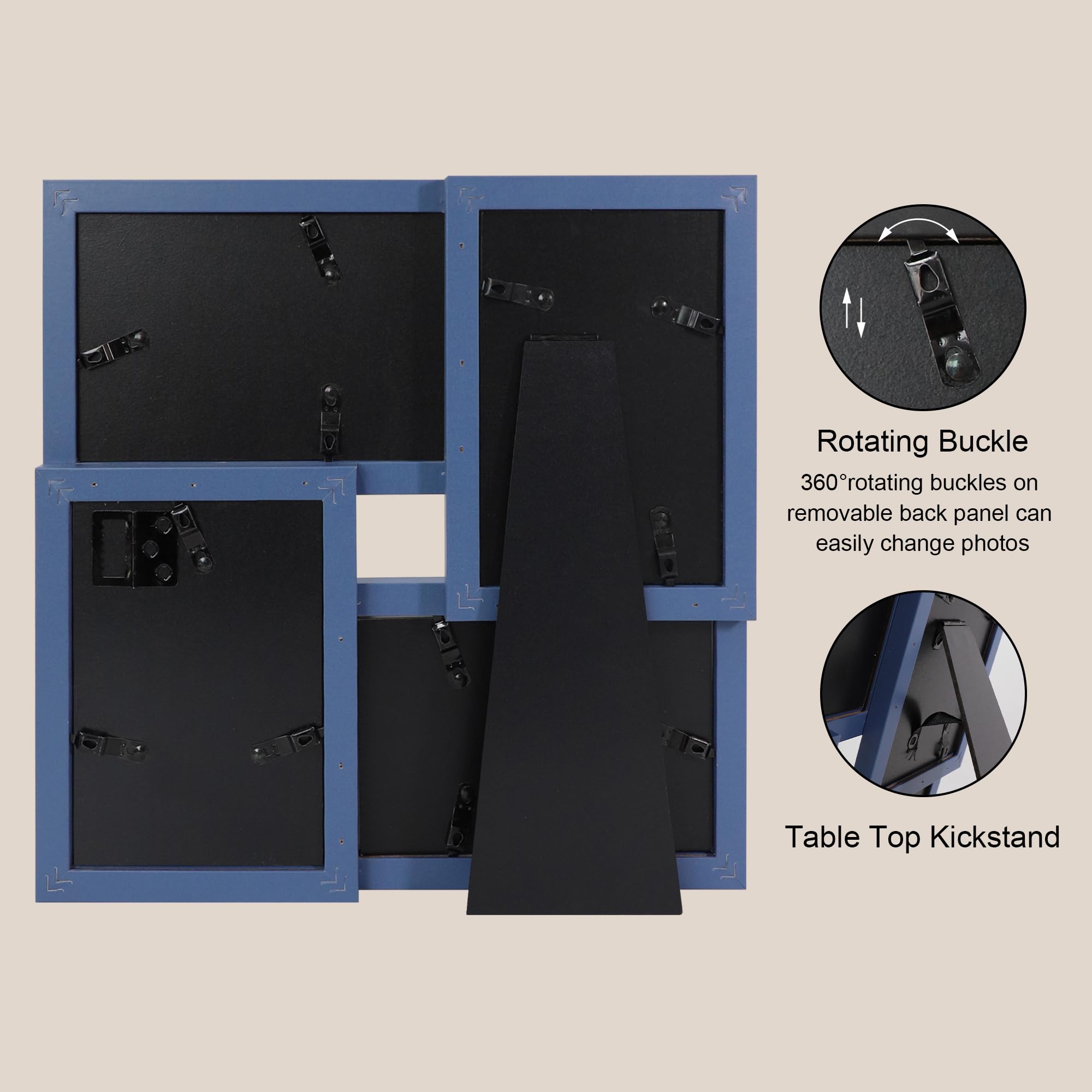 SZYUU navy blue 4x6 collage frame adds elegant color to any room