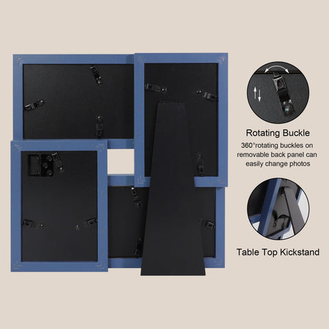SZYUU navy blue 4x6 collage frame adds elegant color to any room