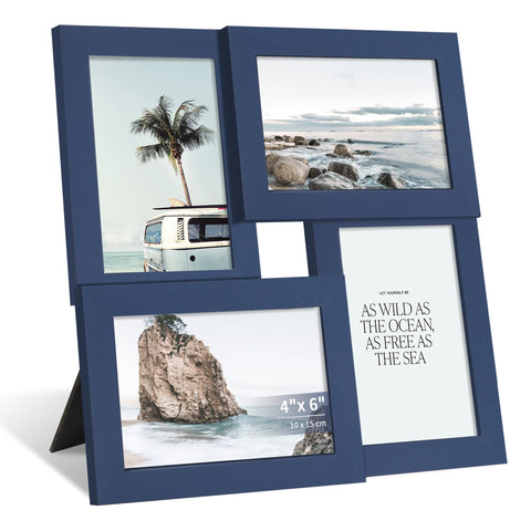 SZYUU 4x6 collage frame with real glass for crystal-clear photo display