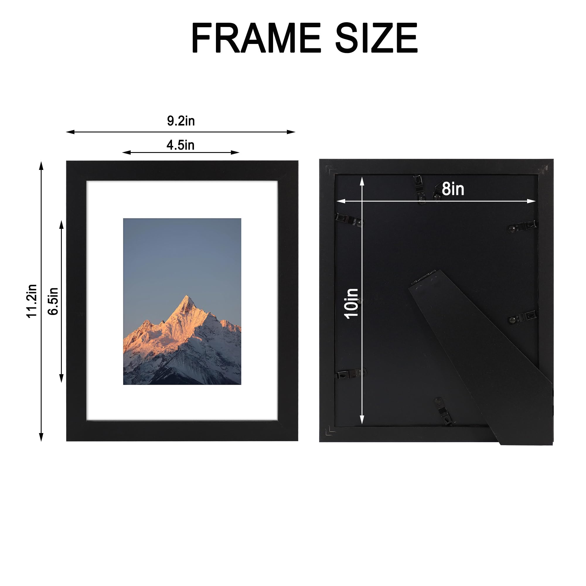 Elegant black wood frame enhances any room decor.