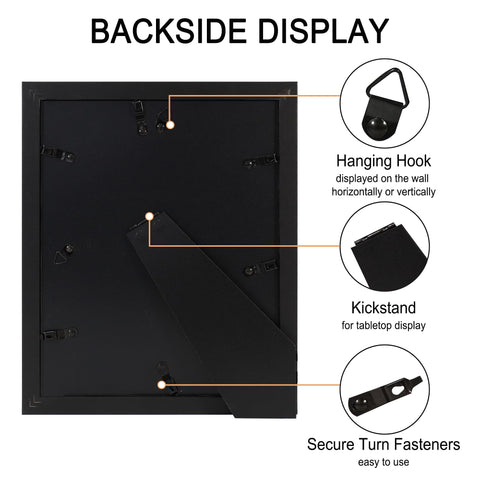 Includes extra hardware for versatile wall or tabletop display.