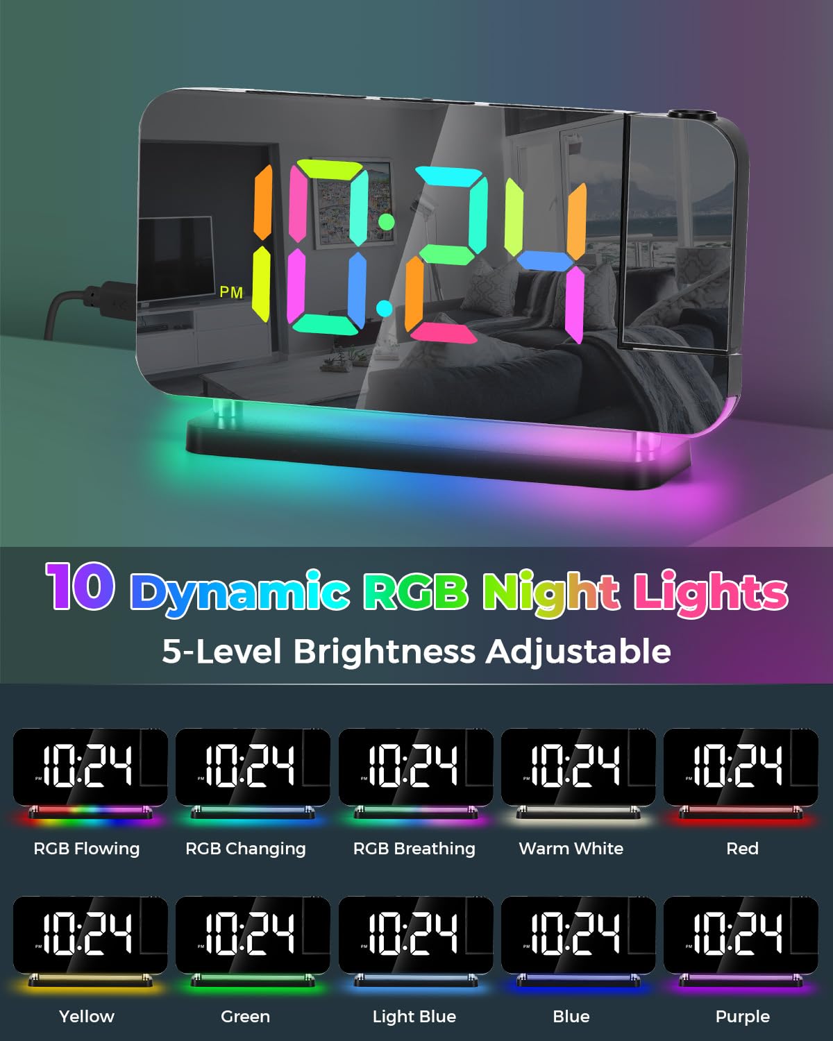 SZELAM digital display with 11 colors enhances readability day and night.
