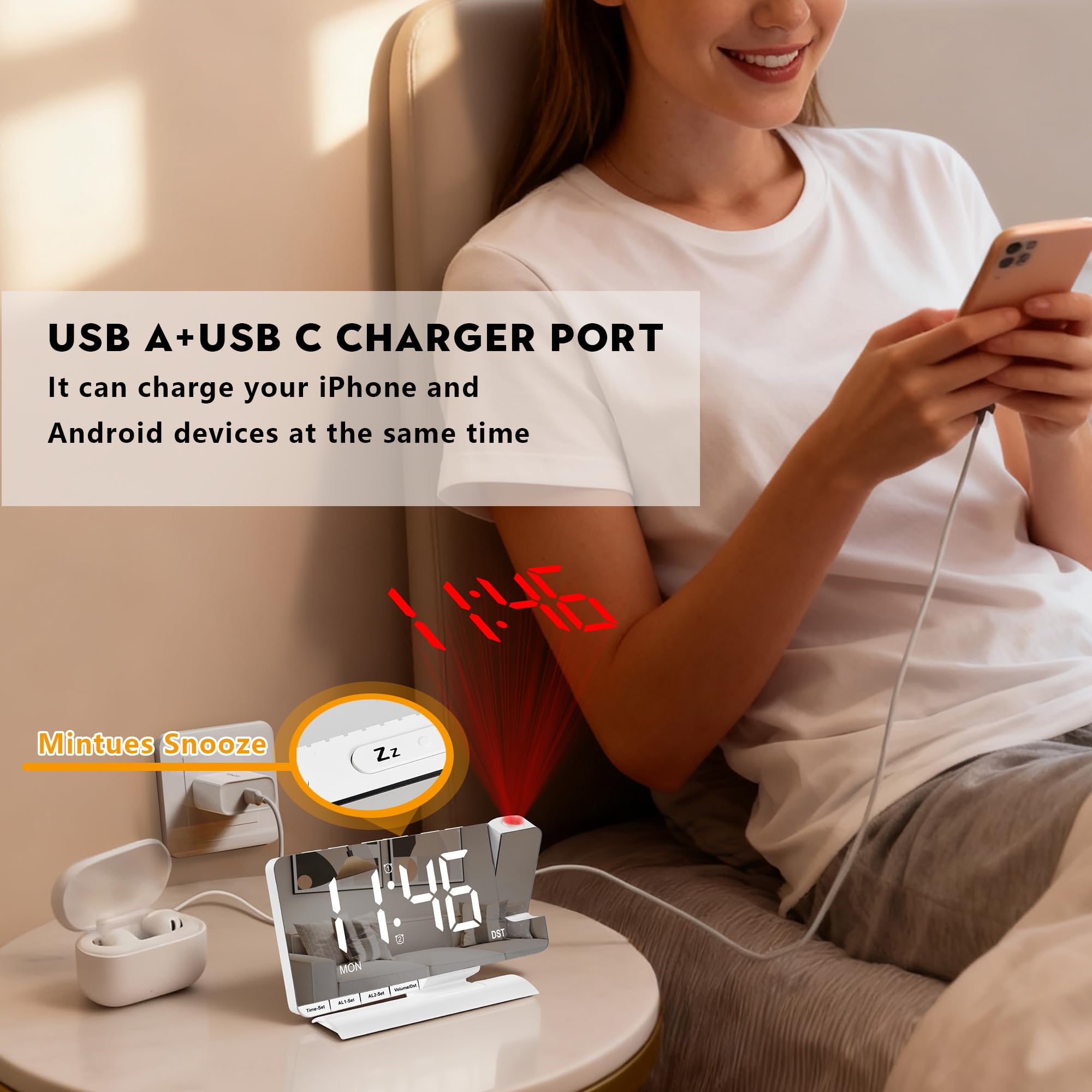 SZELAM dual alarm with three modes supports weekday and weekend.