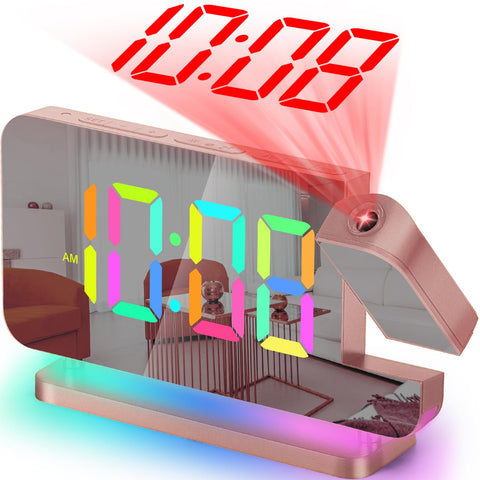 SZELAM clock shows ceiling projection for easy night viewing