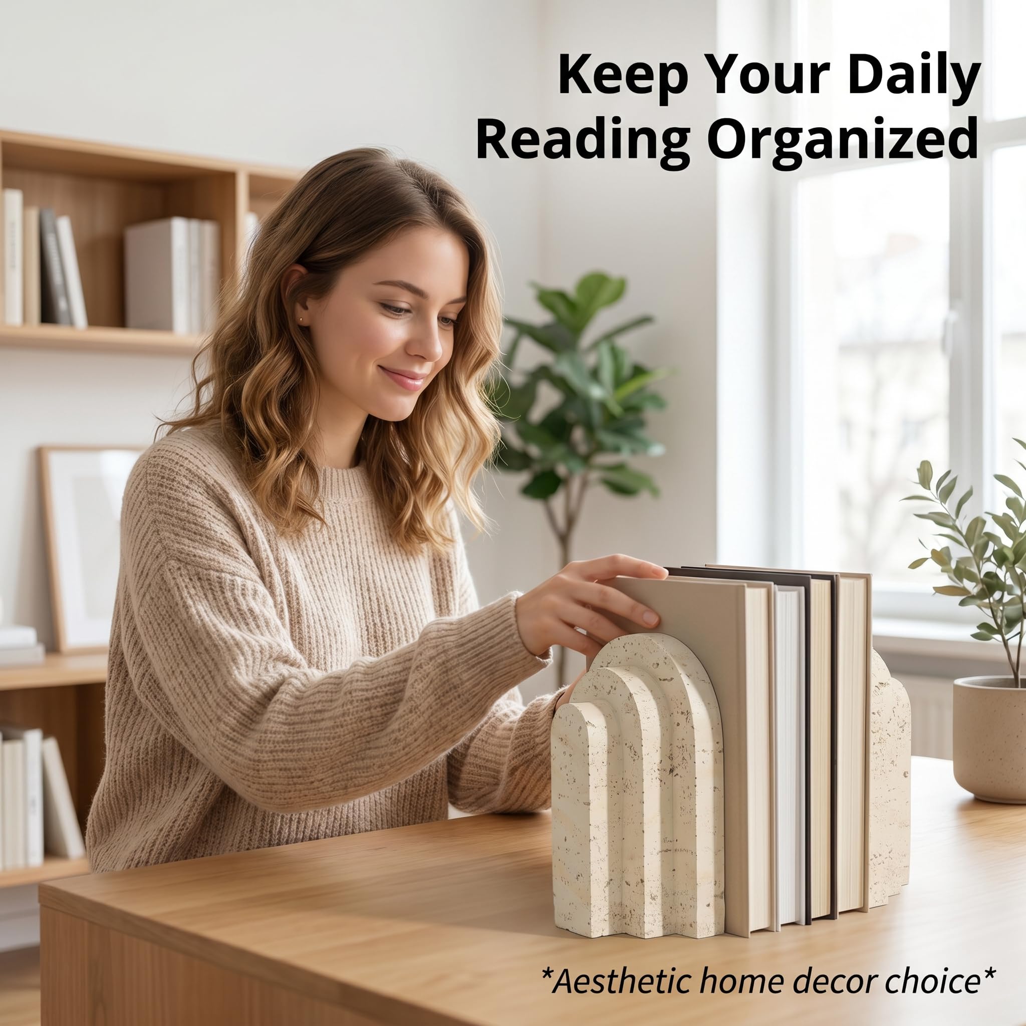 SZGYCSM home office shelf styling with book ends creates neat organization