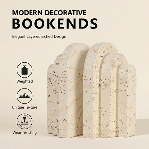 SZGYCSM travertine arch design adds sculptural flair to shelves