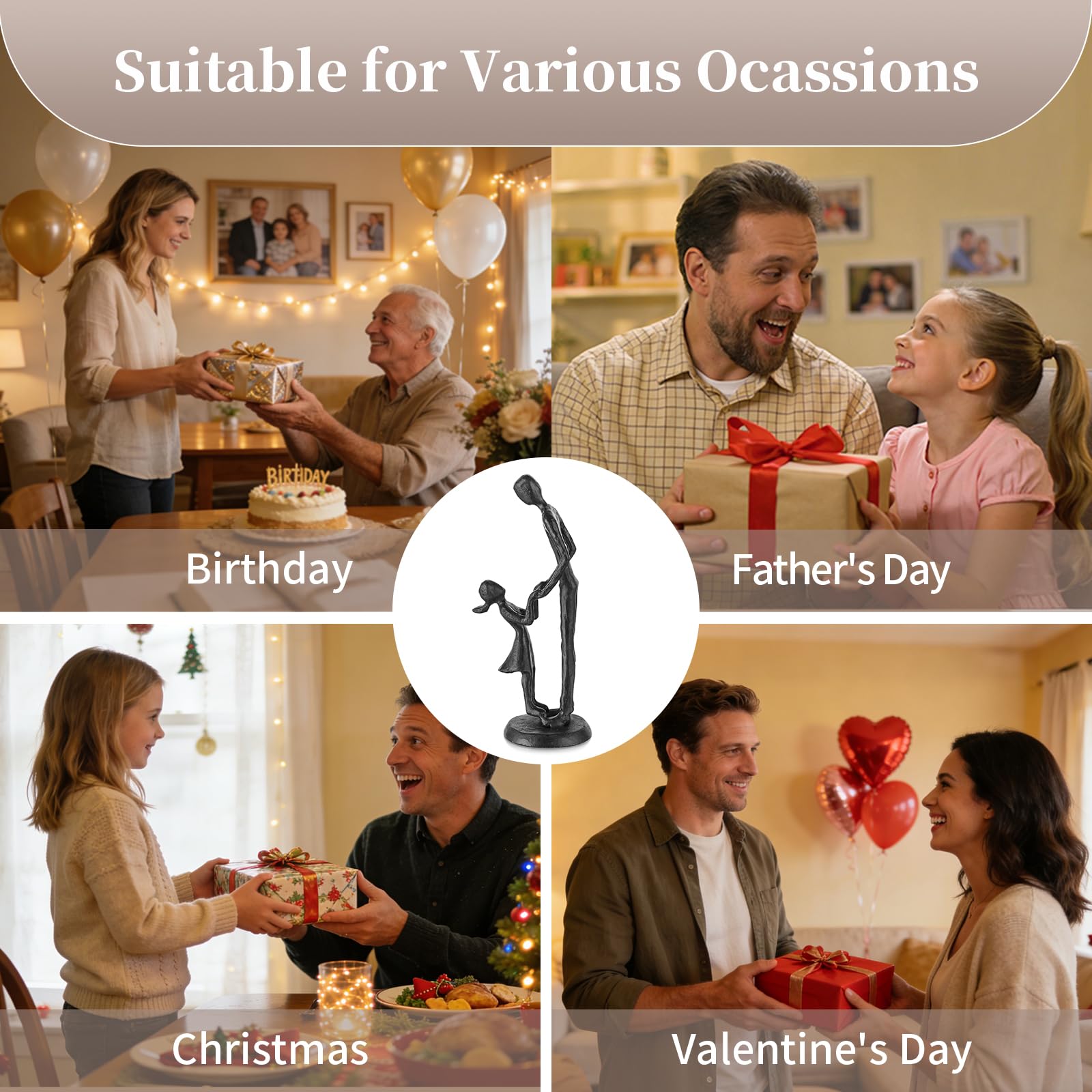 Sziqiqi birthday gift dad and daughter figurine for sentimental moments