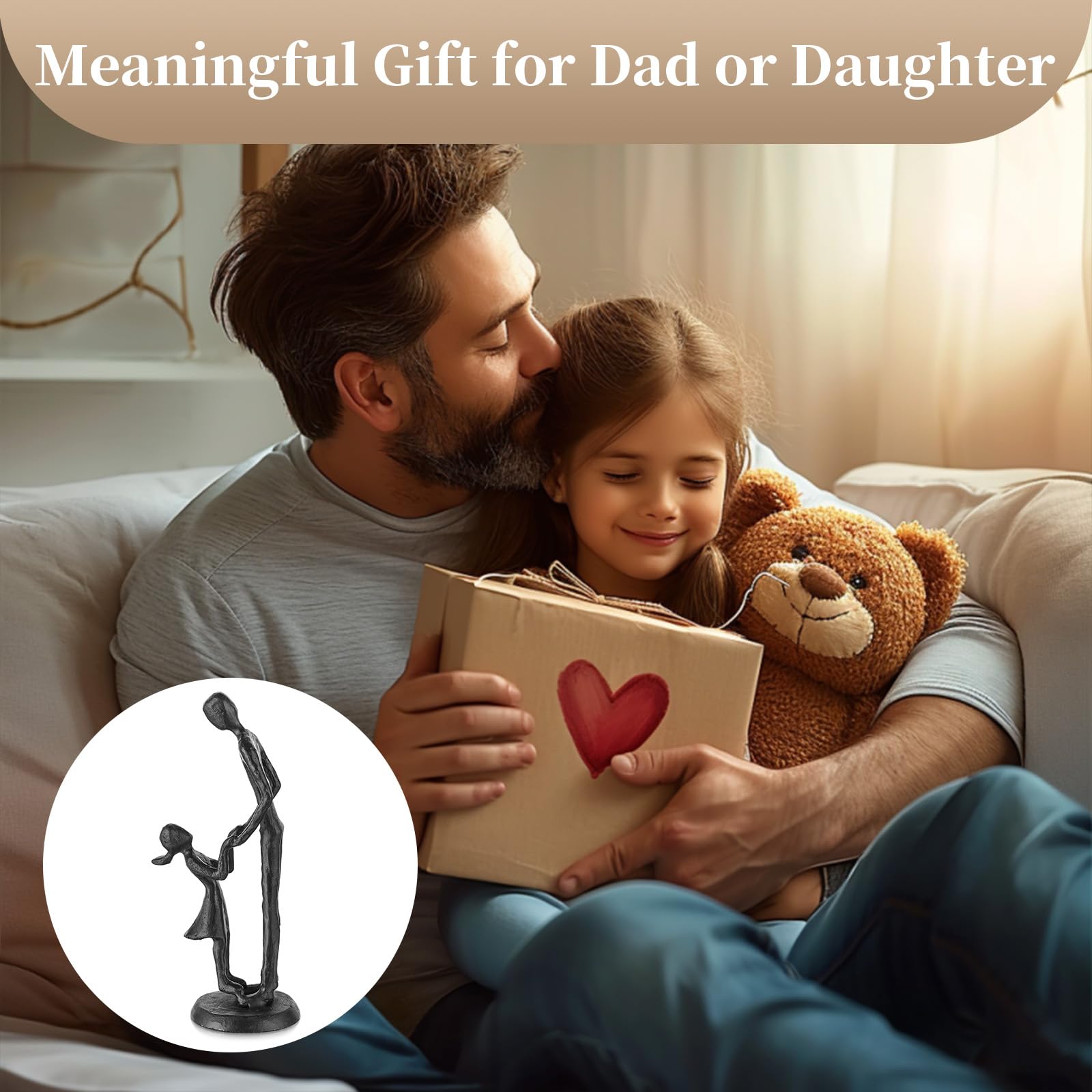 Sziqiqi Father's Day gift iron statue suitable for keepsakes