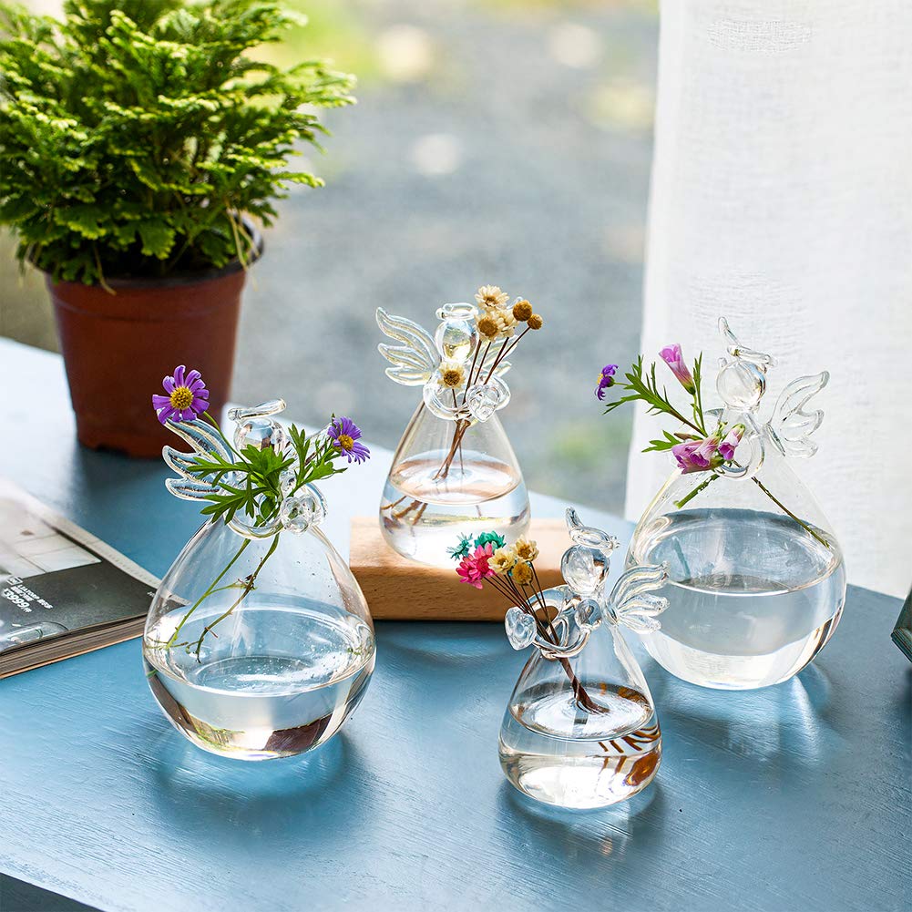Sziqiqi guardian angel vase hanging with twine for easy installation.