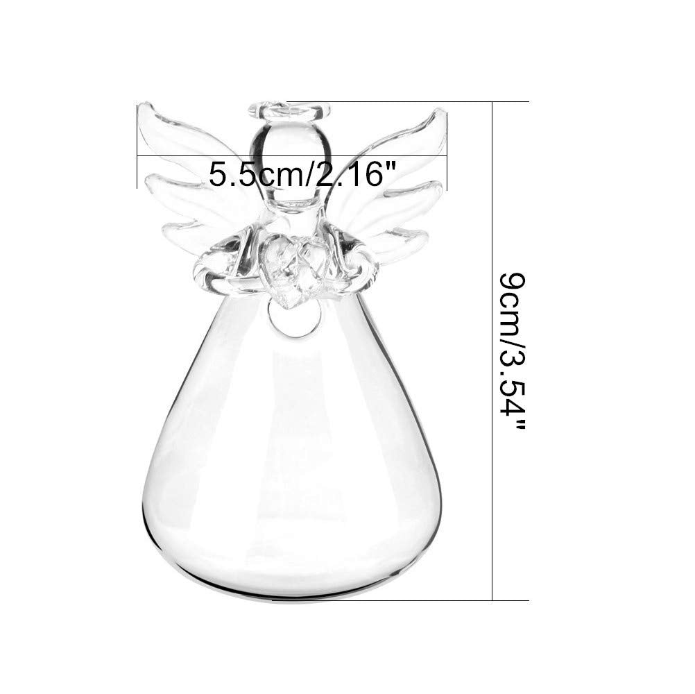 Sziqiqi hanging angel vase shown in living room or office display.