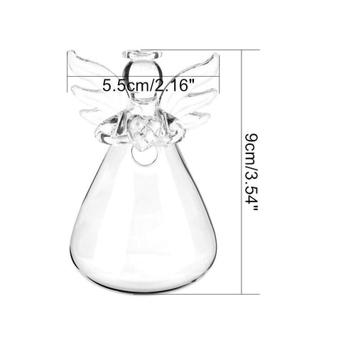 Sziqiqi hanging angel vase shown in living room or office display.