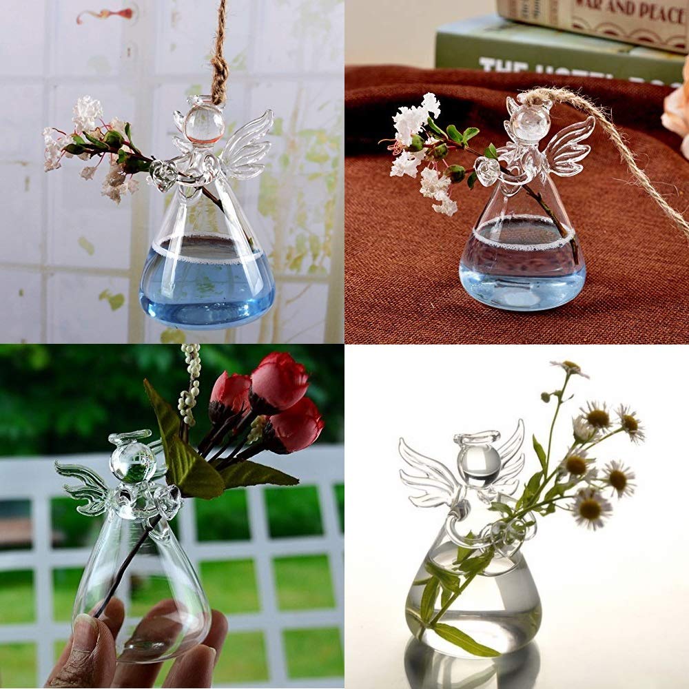 Sziqiqi angel vase hanging as a wedding or home decor centerpiece.