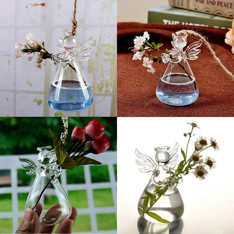 Sziqiqi angel vase hanging as a wedding or home decor centerpiece.