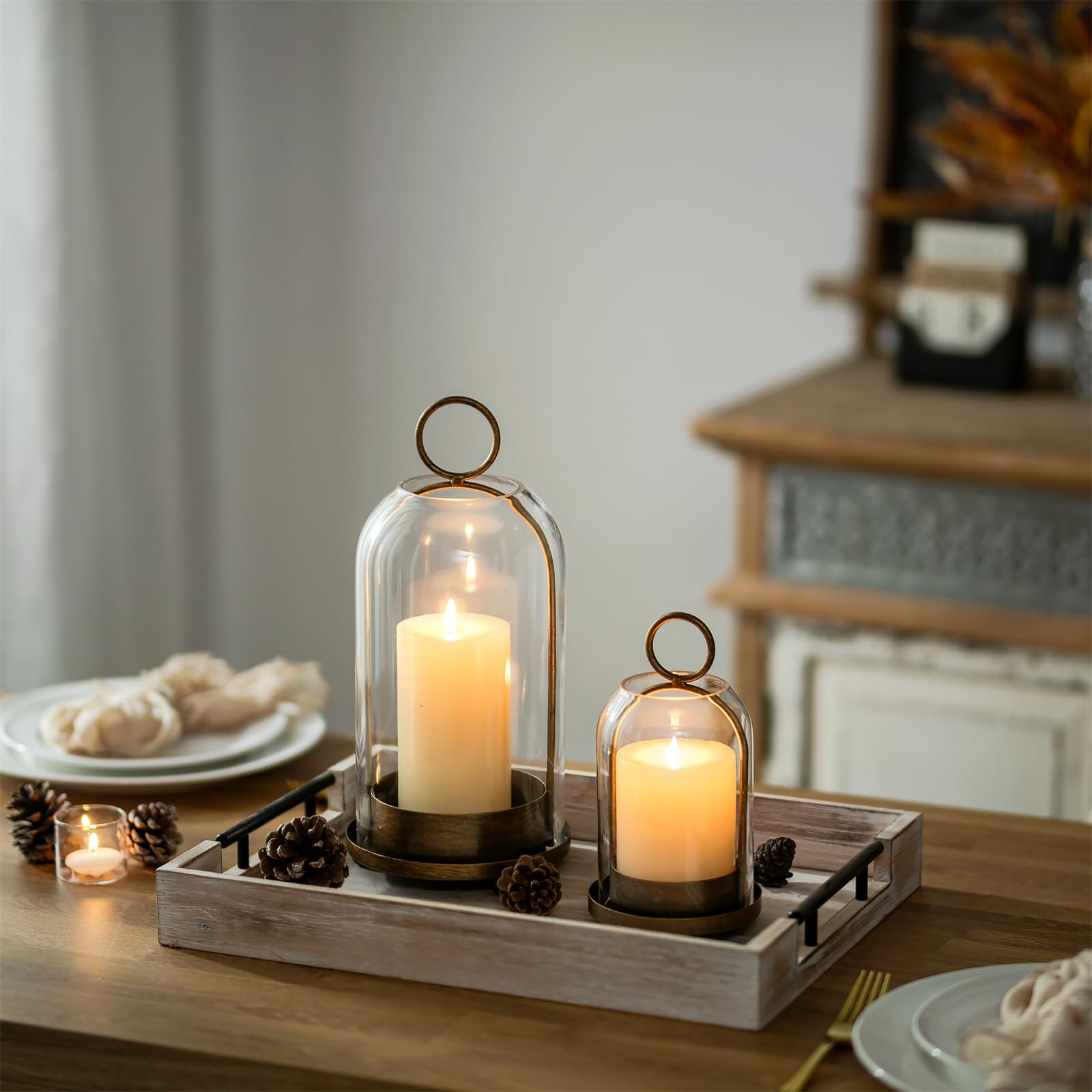 Sziqiqi hurricane lantern large creating dramatic living room or patio lighting