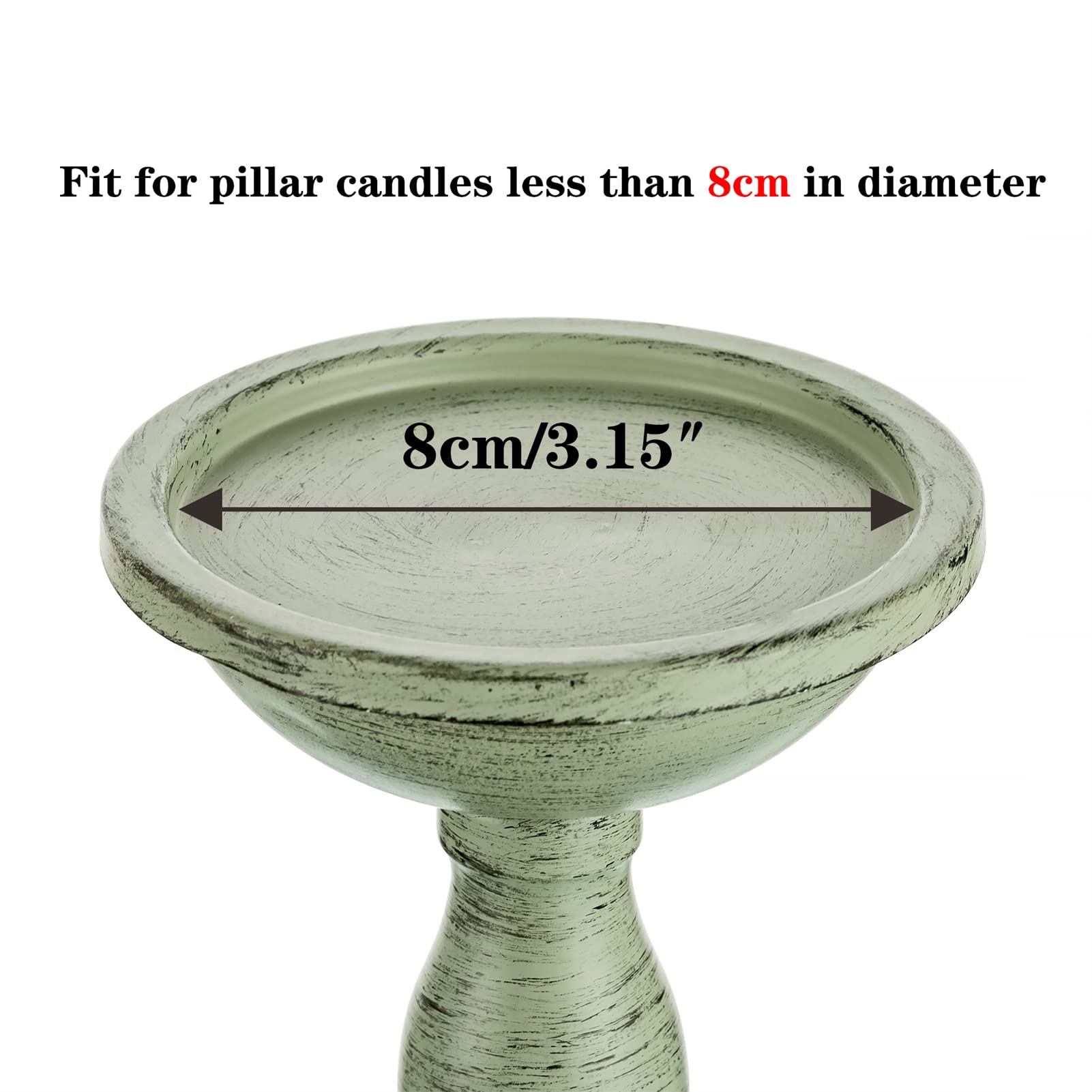 Sziqiqi Retro Iron Candle Holder sturdy base minimizes tipping for peace of mind.