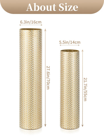 Sziqiqi tall gold vase set stands alone as stylish decor when empty.