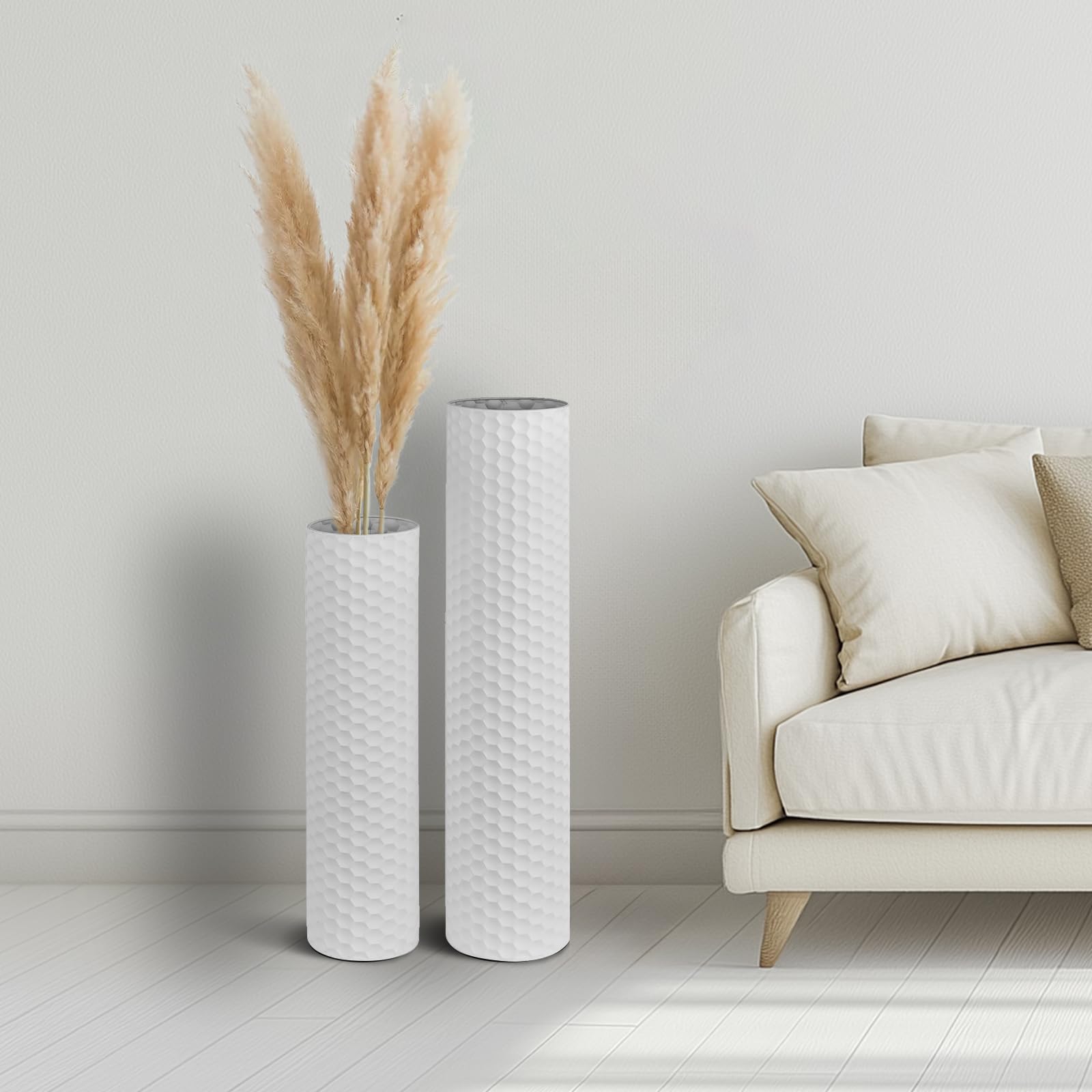 Sziqiqi white floor vase sturdy metal construction for durable display.