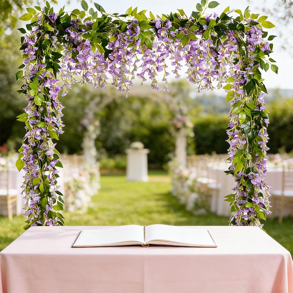 SzJias artificial wisteria vine detail shows realistic petals and flexible stems.