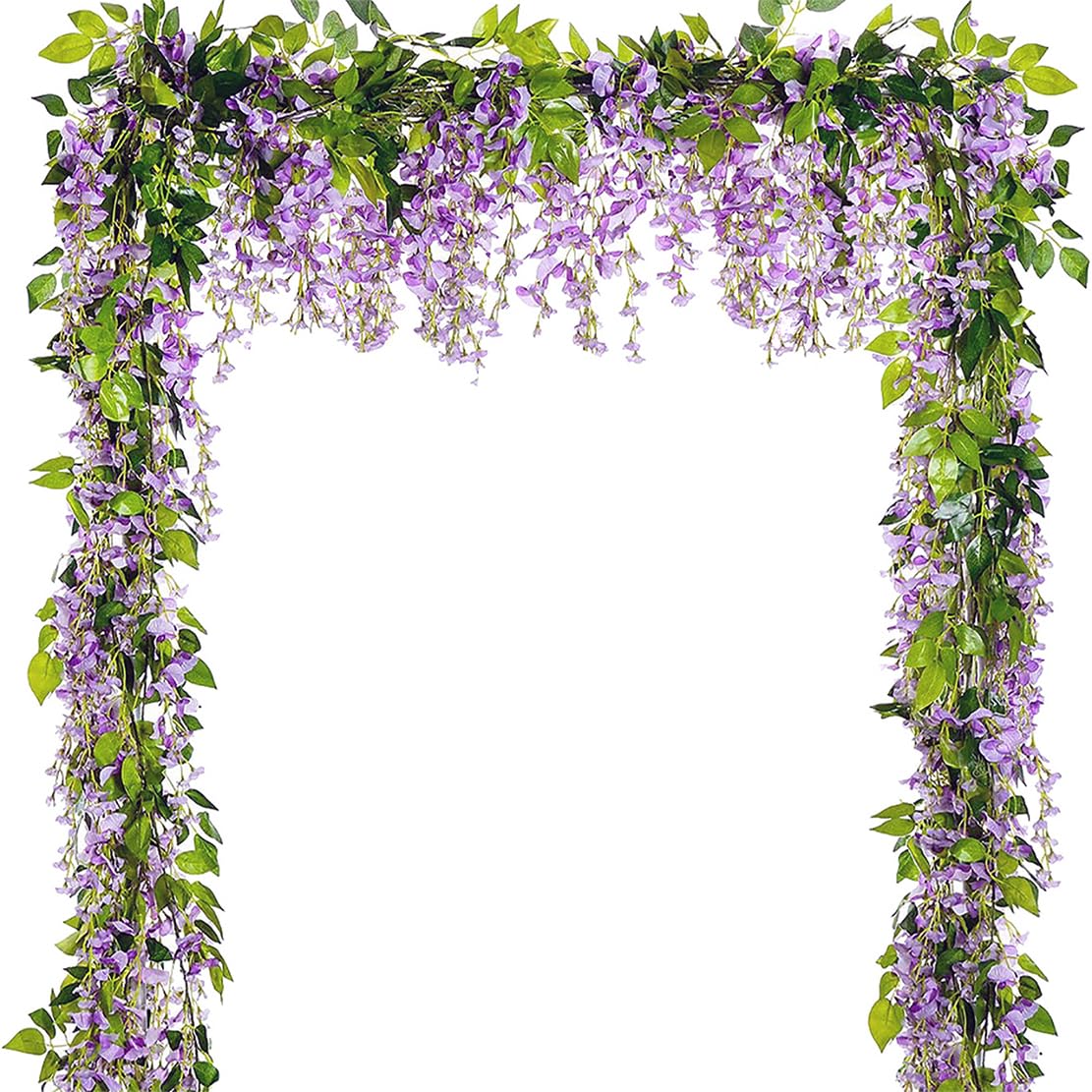 SzJias purple wisteria garland arch five-piece setup for romantic wedding décor.