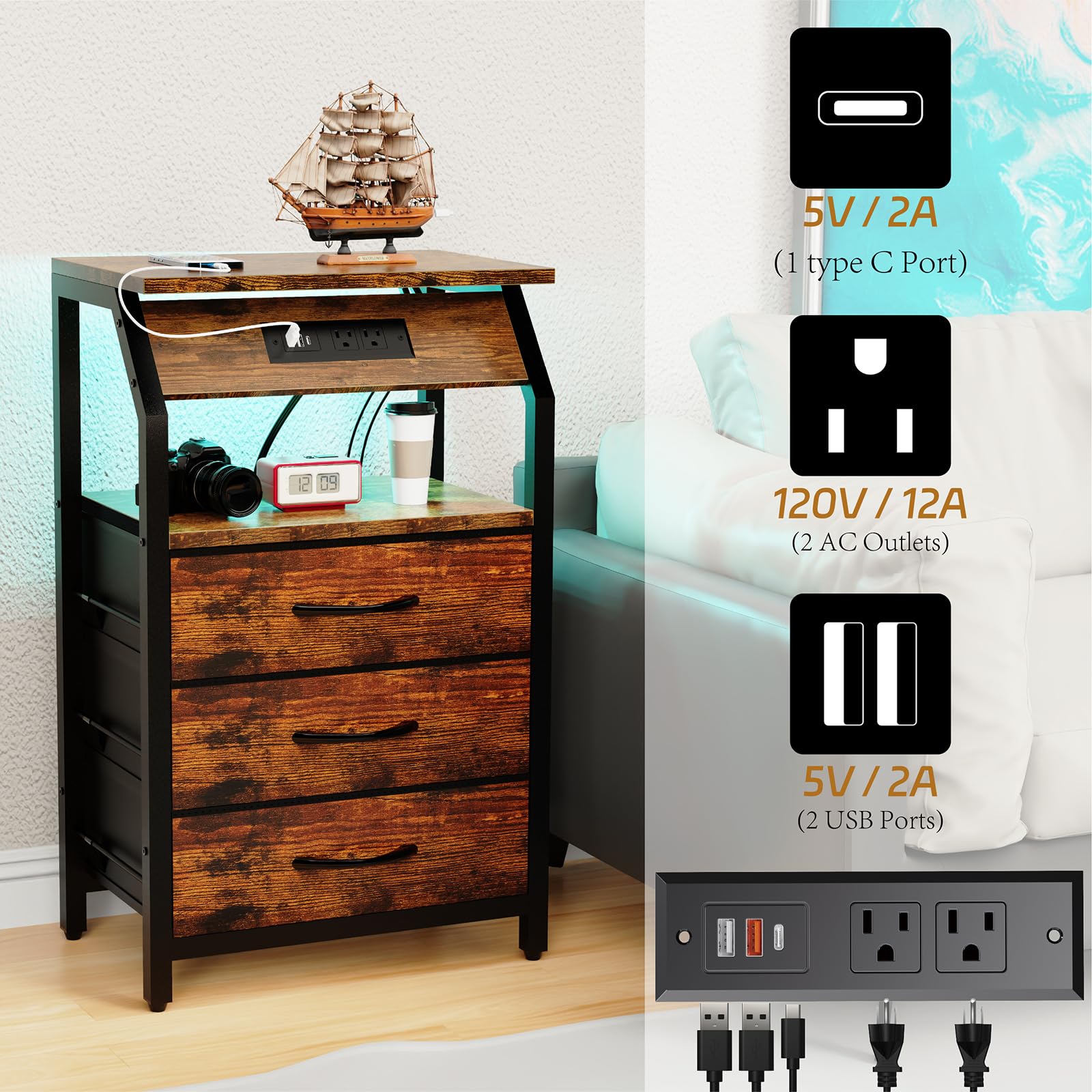 SZLHANJZ end table metal frame and assembly view