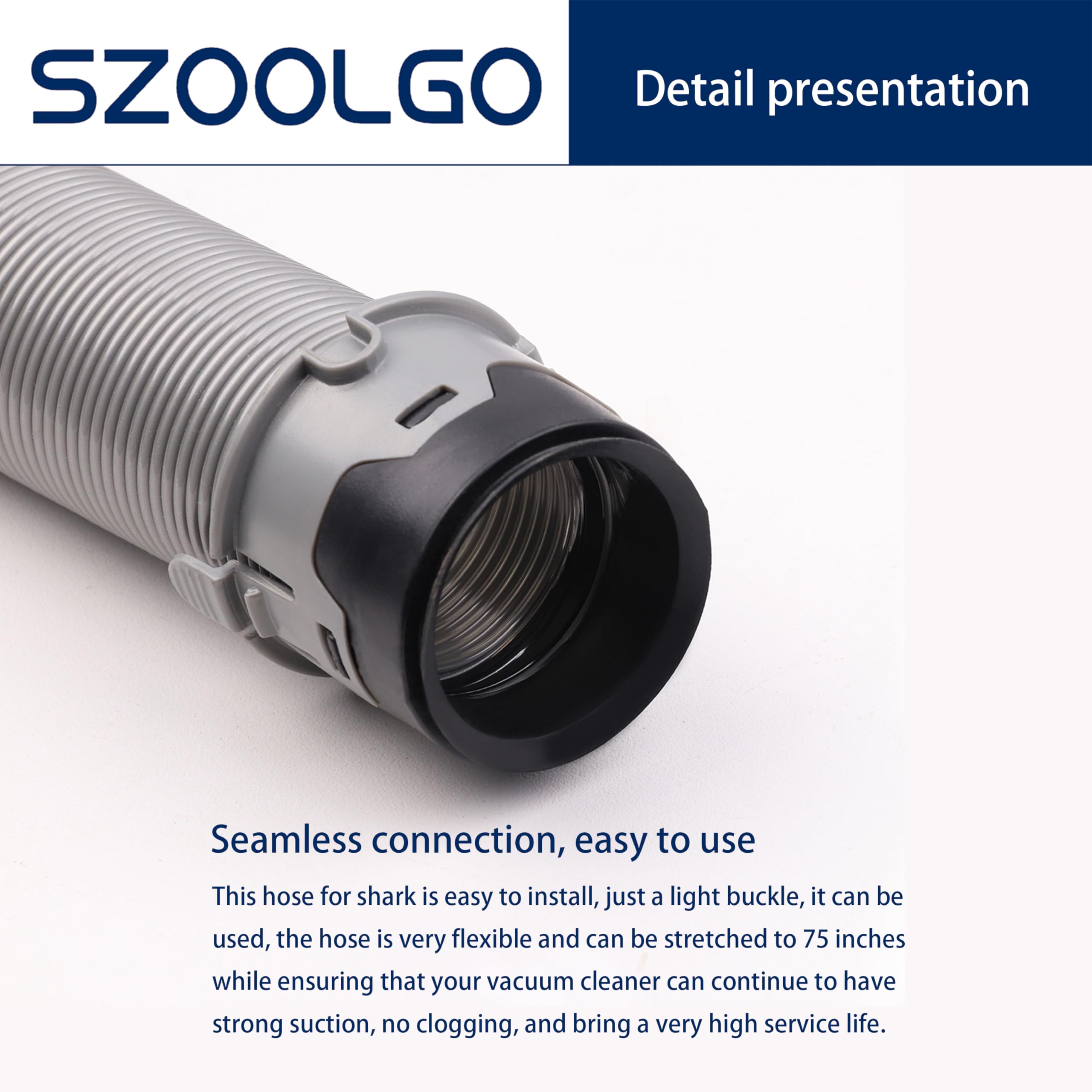 Szoolgo hose installs with a simple click, no tools needed