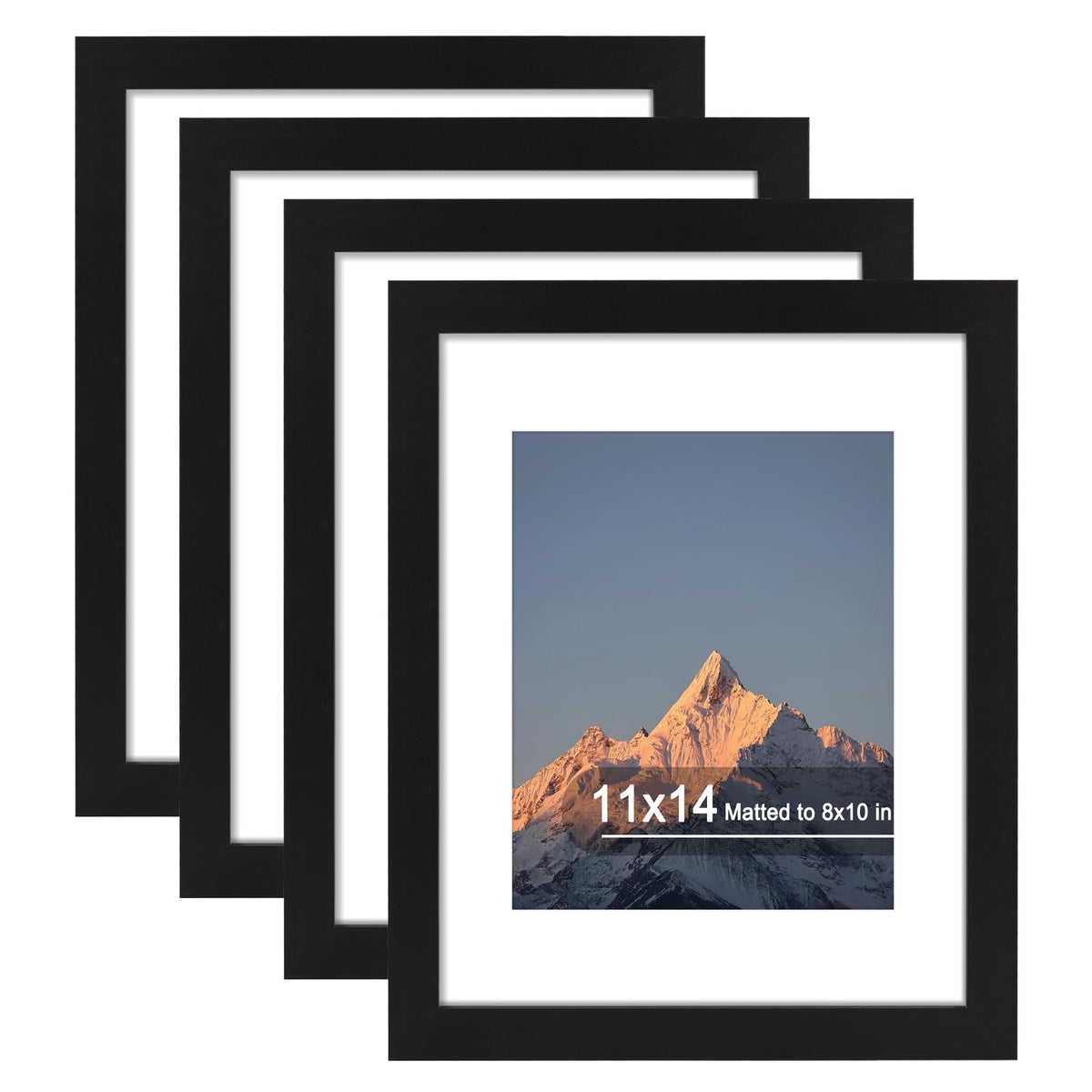 SZYUU 11x14 frame set of 4 in black, ideal for a stylish gallery wall.
