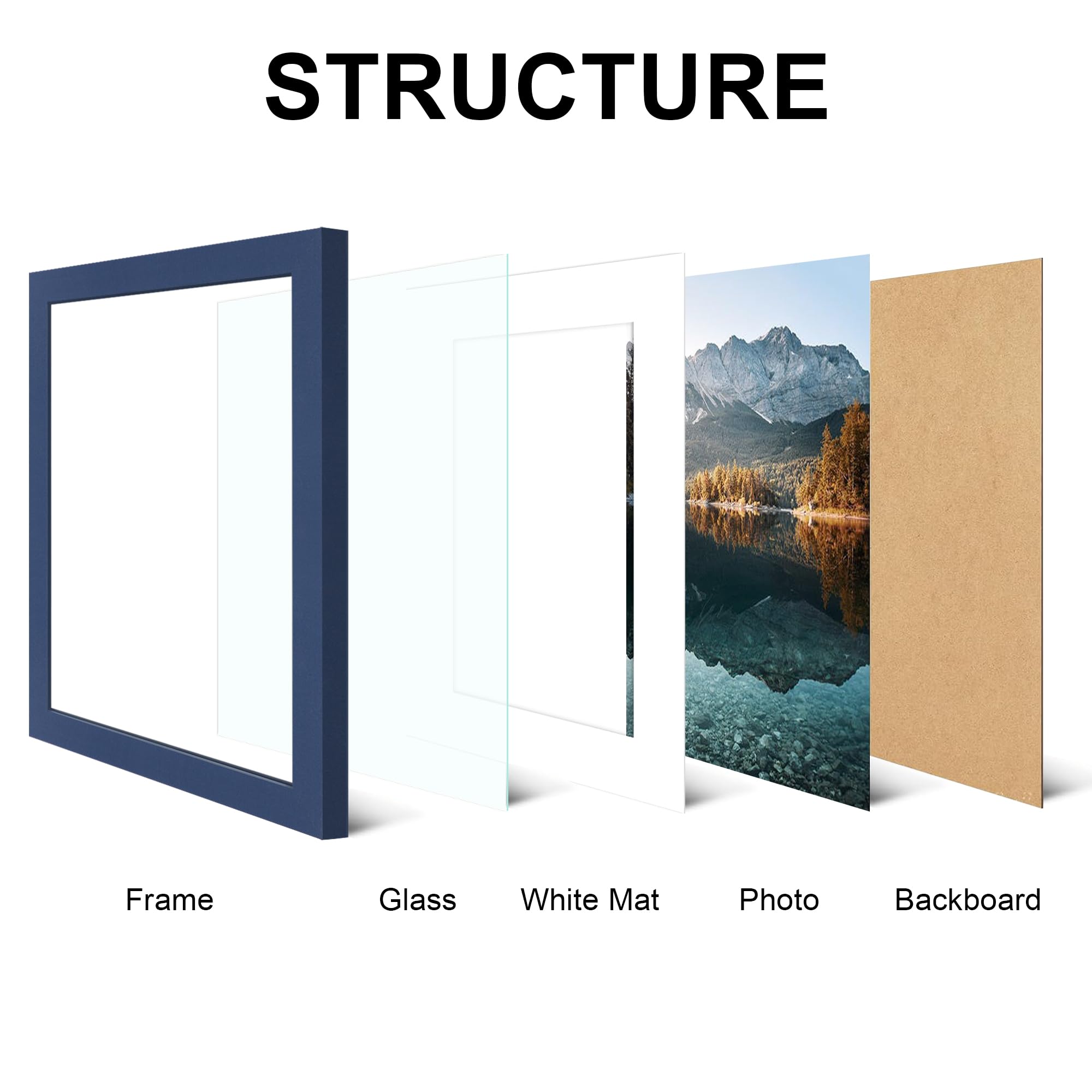 SZYUU 11x14 frame with mat option to fit 8x10 photos neatly