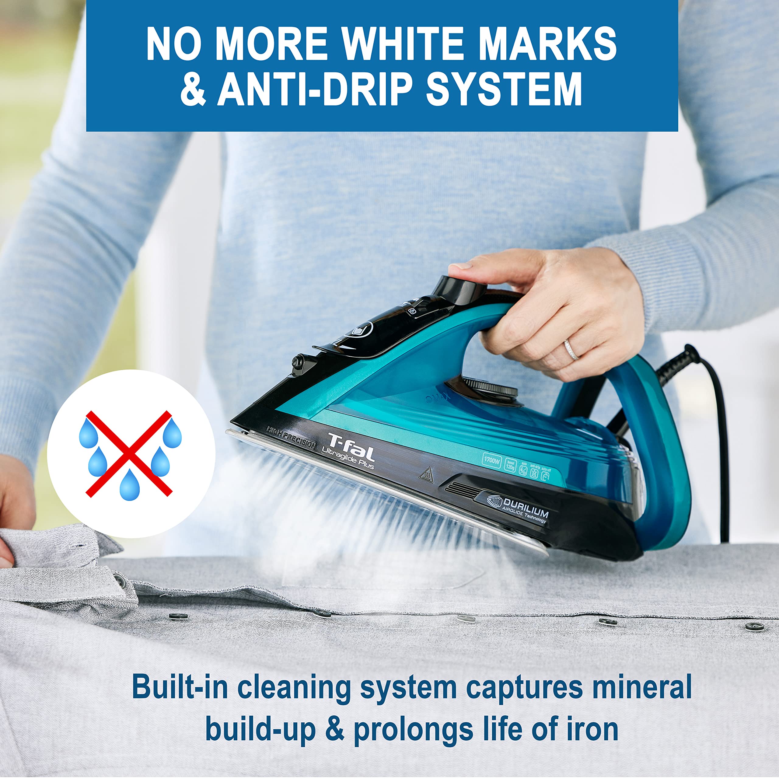 T-Fal Ultraglide vertical steam refreshes garments without removing them.