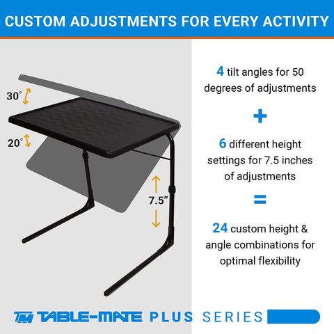 Table-Mate TV Tray Table bed-laptop desk enables relaxed work from bed.
