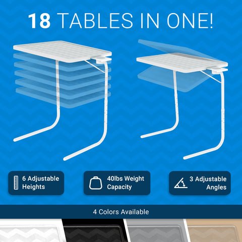 Table-Mate TV Tray Table with built-in cup holder for beverages during meals.
