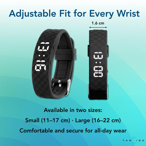 Tabtime silicone strap with secure buckle for all-day comfort