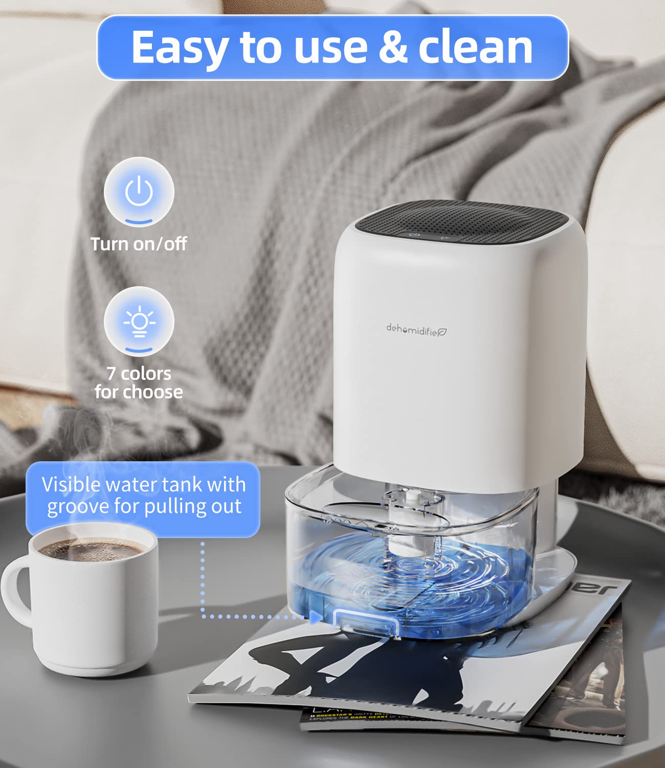 TABYIK 35oz dehumidifier in-bedroom use supports dry, comfortable air