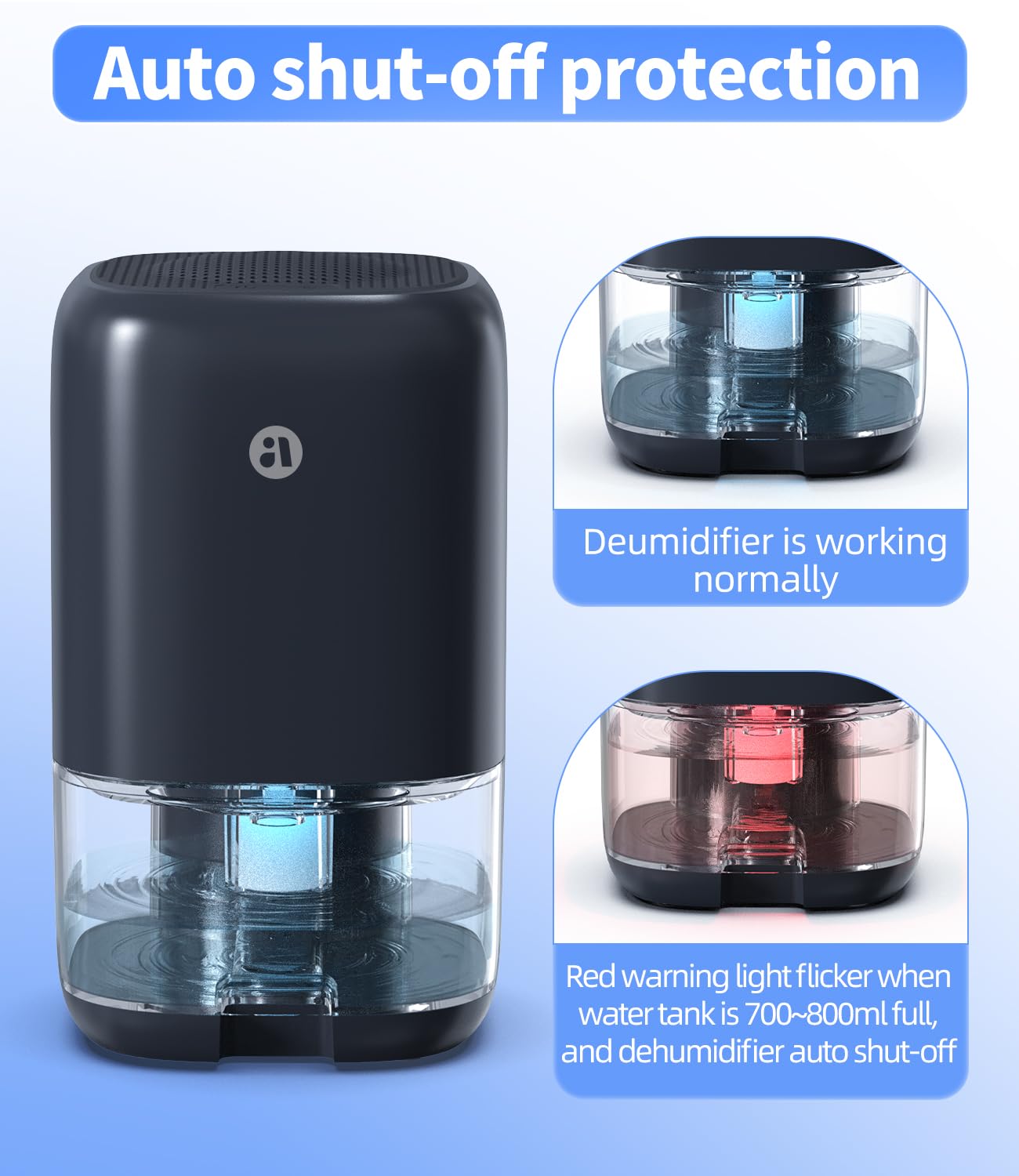 TABYIK auto shut off indicator signals when full.
