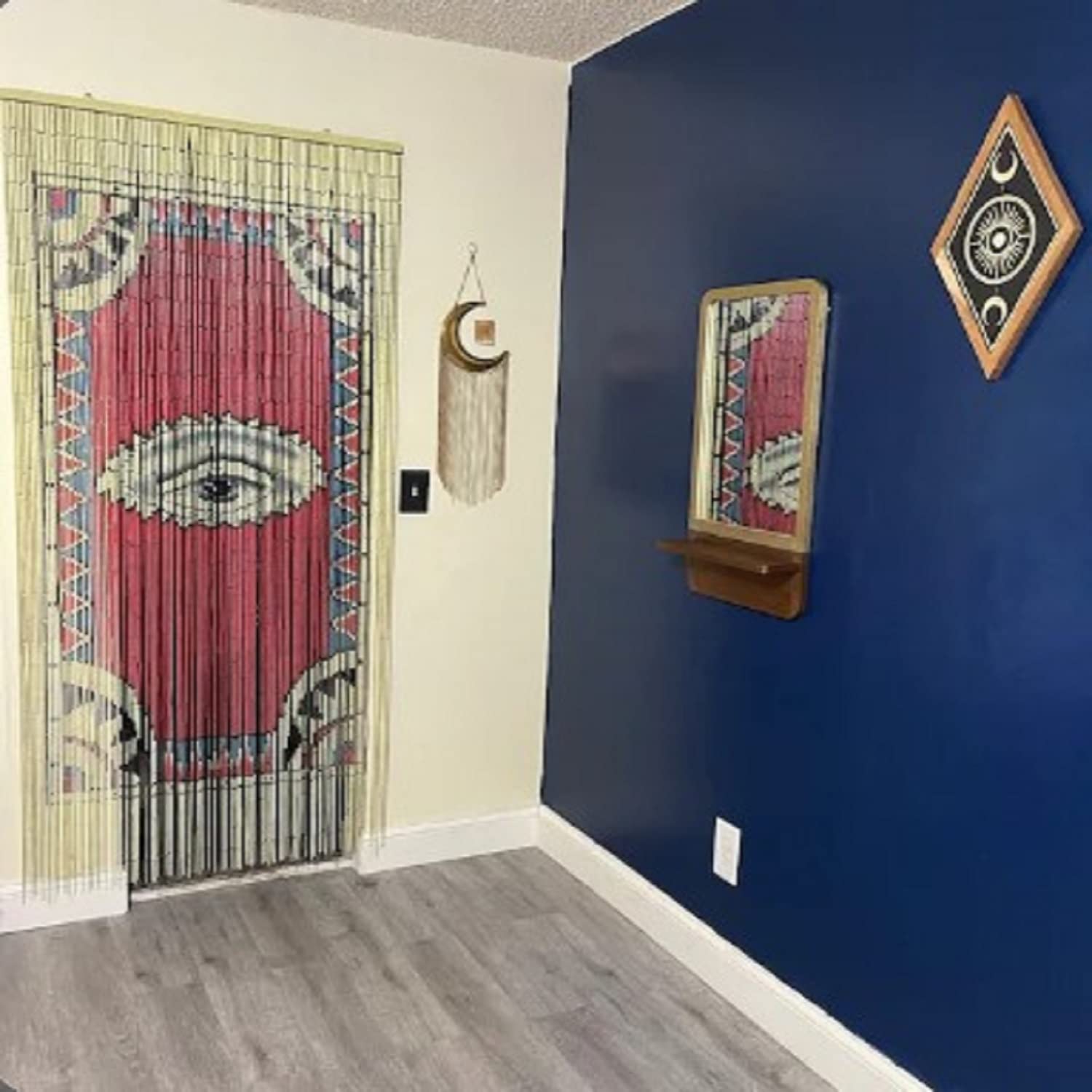 TACHILC boho room divider in hallway setting.