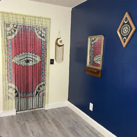 TACHILC boho room divider in hallway setting.