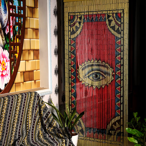 TACHILC natural materials highlight wood-tube beads, perfect for modern boho interiors.