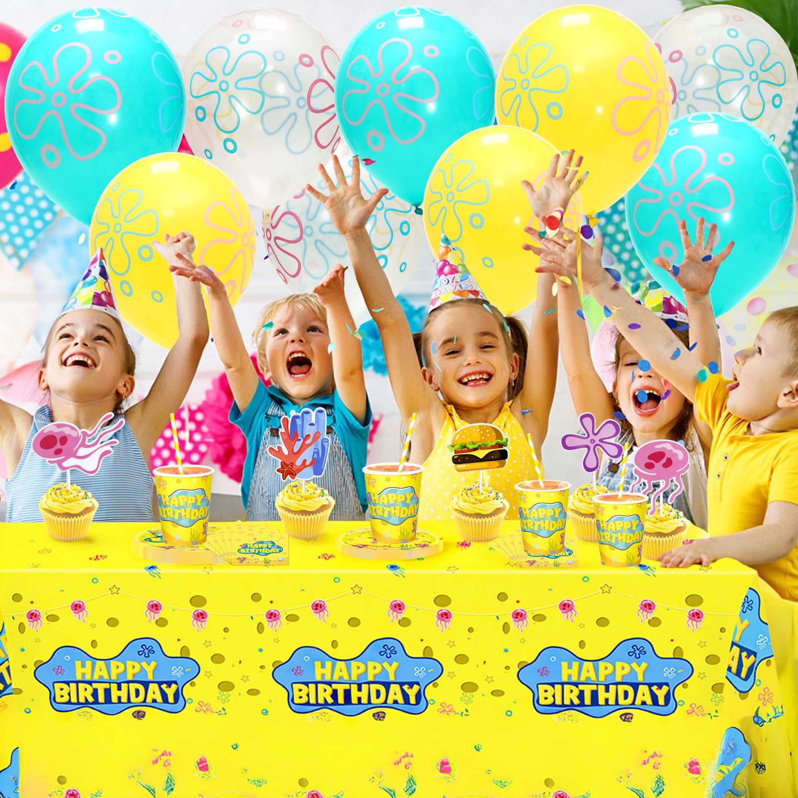 TAdgnba 199P yellow cupcake toppers and cake topper add charm