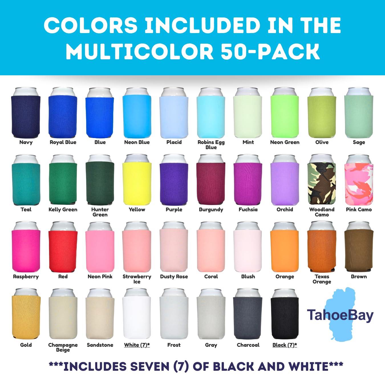 TahoeBay collapsible soft-foam sleeve blank for sublimation on 12 oz cans
