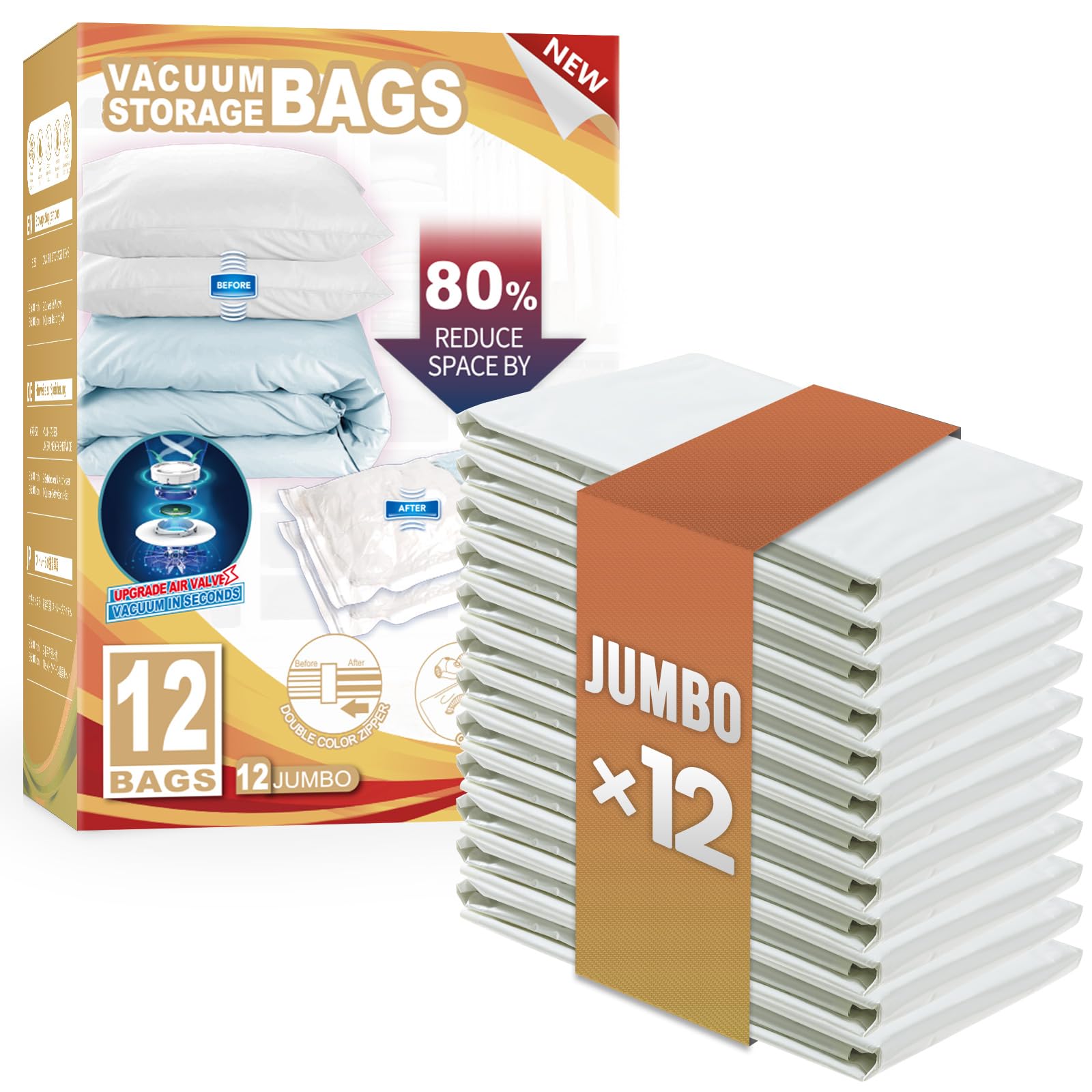 TAILI vacuum storage bags in use showing space-saving organization for bulky items