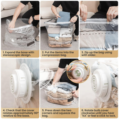 Taili bag prints step-by-step packing instructions for quick use