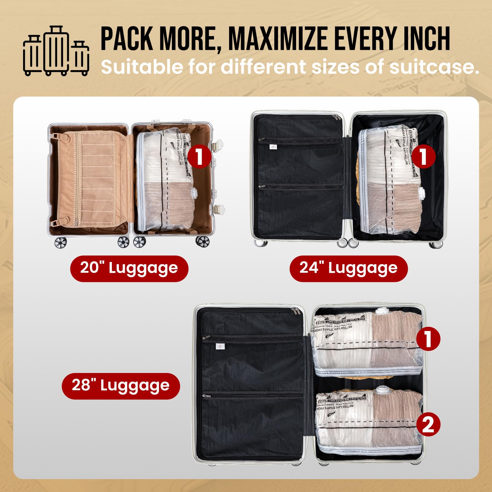 Taili bags neatly in a suitcase for efficient packing